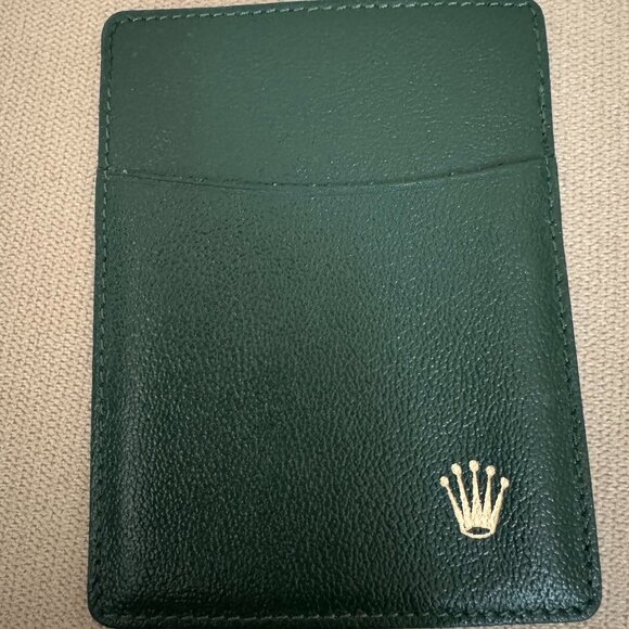 Rolex Green Oyster Leather Case Card Holder NEW w/Logo - Picture 2 of 5